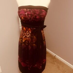 Bisou Bisou Michele Bohbot Strapless Ikat Print Dress - NWT - Size 6